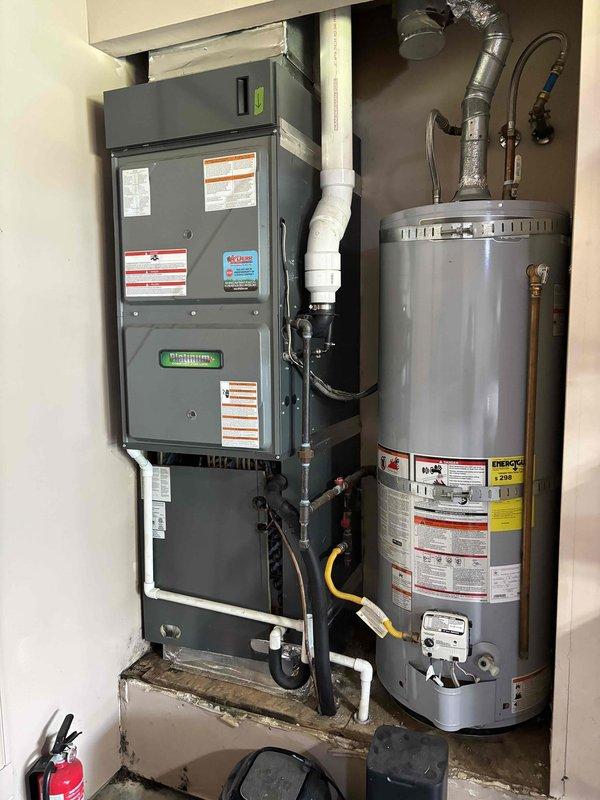 Completed comprehensive AC tune-up and preventative maintenance on residential air conditioning system. Performed standard inspection of outdoor condensing unit located on exterior concrete pad, verified indoor furnace/air handler connections and operation in mechanical room, and confirmed system is functioning properly with no deficiencies noted at time of service.