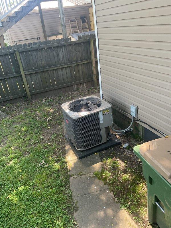Completed comprehensive HVAC system replacement estimate for residential property. Evaluated existing outdoor condenser unit and multi-zone control system with HZ311 zone controller managing three separate zones. Documented current equipment configuration including thermostat control panel, zone damper wiring, refrigerant line connections, electrical disconnect, and outdoor unit placement on concrete pad. Photographed all major system components to support replacement recommendations and provided estimate for complete system replacement.