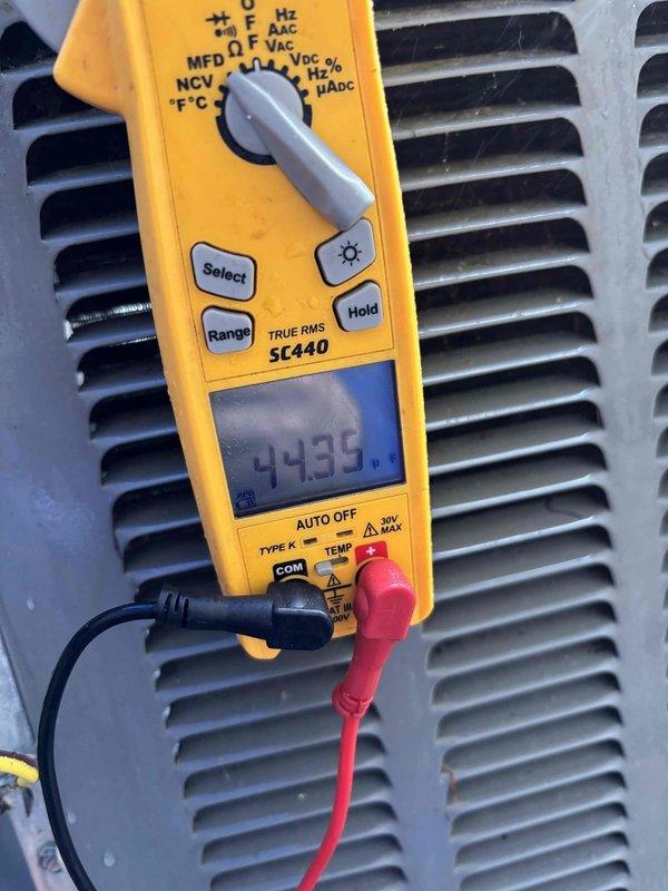 Completed Platinum Level planned maintenance on 7-year-old HVAC system during annual second visit. Replaced 20x25x2 air filter, performed comprehensive system inspection, and tested electrical components including capacitor voltage readings which measured 94.35V using digital multimeter. Inspected condenser unit's internal components including CoreSense diagnostic module and compressor diagnostics system, verified all electrical connections and wiring were secure and functioning properly. System operating within normal parameters with no issues identified.