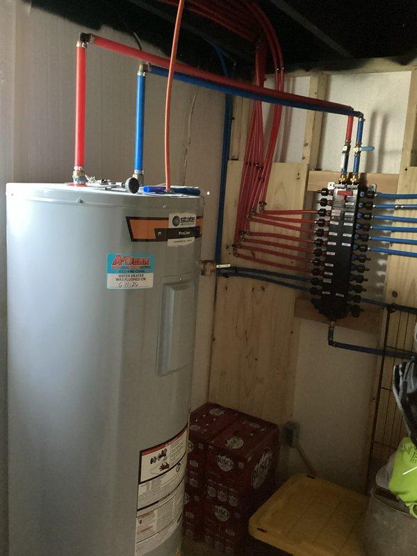 Performed routine maintenance flush on a 2-year-old 50-gallon electric water heater to remove sediment buildup and maintain optimal performance. Successfully drained and flushed the tank, inspected all plumbing connections, verified proper operation of the expansion tank, and confirmed the water heater returned to normal function with clear water discharge upon completion.