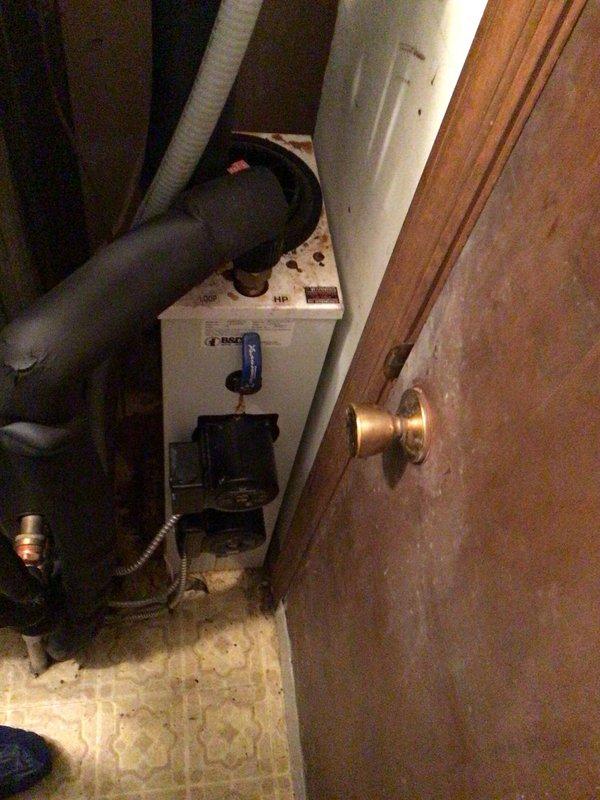 Responded to no-cooling complaint on 12-15 year old geothermal system where thermostat was set to 71°F but indoor temperature had risen to 75°F. Performed diagnostic inspection of air handler, refrigerant lines, and condensate pump system. Inspected insulated refrigerant line connections at air handler unit, ductwork interfaces, and verified condensate pump operation in mechanical closet. System evaluated and findings documented with photographic evidence of equipment condition.