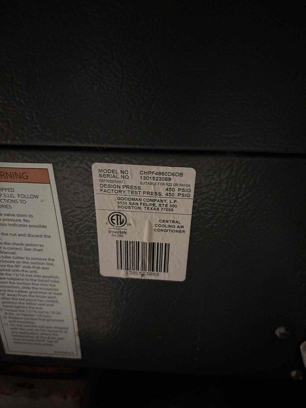 Completed monthly platinum-level maintenance on a 10+ year old Goodman central air conditioning system with air handler located in attic space. Replaced 20x25x2 polarized filter, inspected all accessible components including refrigerant lines and ductwork connections, verified proper operation of equipment, and documented unit specifications and current condition through photographic records.