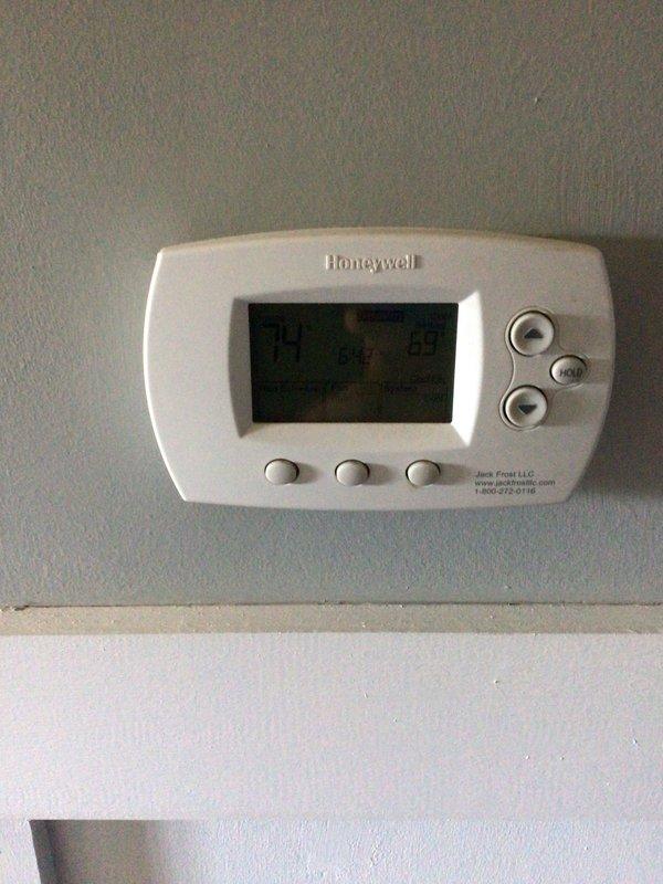 Completed second annual Gold Level planned maintenance visit on 11-year-old HVAC system. Performed comprehensive system inspection, verified proper operation of Honeywell digital thermostat and HZ322 control unit with all indicator lights showing normal status, checked airflow and system performance, and documented equipment condition with photos for service records.