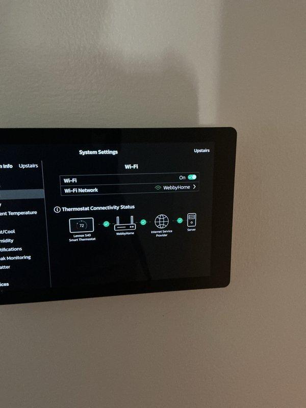 Completed Platinum Level annual maintenance on dual-system residential HVAC installation utilizing 16x26 PureAir filters on both units. Performed comprehensive inspection and servicing of both systems, verified thermostat connectivity and Wi-Fi integration with Lennox iComfort system showing proper communication between equipment, router, and cloud servers. All systems operating within normal parameters with documentation captured for service records.