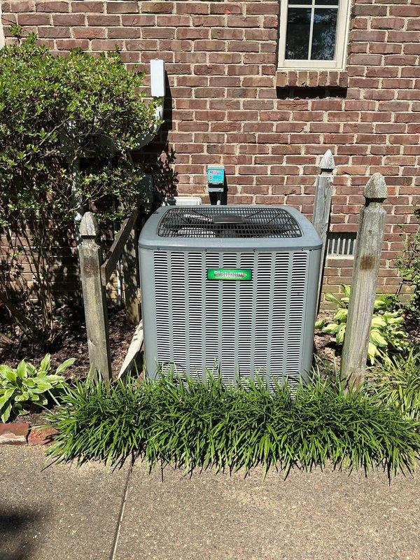 Completed first annual Platinum Level maintenance on a 7-year-old residential HVAC system consisting of an outdoor condensing unit and indoor furnace. Performed comprehensive inspection of both components, replaced 20x25x5 air filter, verified proper airflow through ductwork and plenum connections, and confirmed all safety labels and manufacturer specifications were clearly visible and intact. System operating within normal parameters with no issues identified.