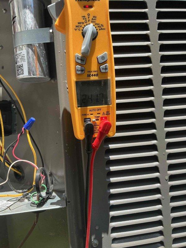 Completed annual second visit planned maintenance on one-year-old HVAC system, including replacement of 16x20x5 filters and comprehensive system diagnostics with electrical testing using digital multimeter to verify proper voltage and amperage readings at unit components and capacitor. Customer declined maintenance agreement renewal at this time and will need to contact office directly to renew service plan.