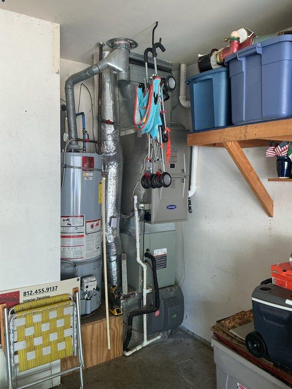 Performed second opinion evaluation on 16-year-old residential HVAC system after previous contractor diagnosed refrigerant leak in chamber. Conducted comprehensive system inspection including indoor air handler, outdoor condensing unit, and refrigerant lines using manifold gauges and leak detection equipment. Verified system operation, checked refrigerant levels, and performed thorough leak inspection to confirm or identify alternative issues affecting system performance.