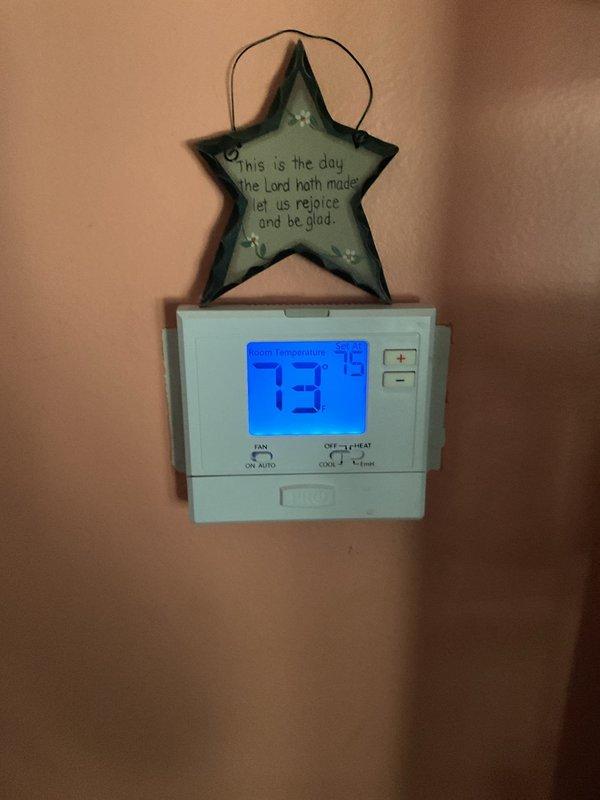 Completed scheduled air conditioning tune-up and preventive maintenance on residential cooling system. Performed comprehensive system diagnostics using refrigerant manifold gauges to verify proper refrigerant pressures and temperatures, ensuring optimal operating conditions. Confirmed thermostat functionality with system responding appropriately to temperature setpoint of 73 degrees in cooling mode.