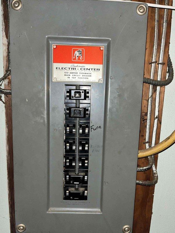 Conducted comprehensive HVAC replacement estimate for non-operational system. Documented existing equipment including 100-amp electrical panel with circuit breakers and air handler unit located in attic space. Observed significant mold contamination throughout ductwork and air handler components, with thick microbial growth covering metal surfaces and requiring remediation prior to new equipment installation. Measured existing ductwork dimensions and assessed electrical infrastructure to determine compatibility requirements for replacement system.