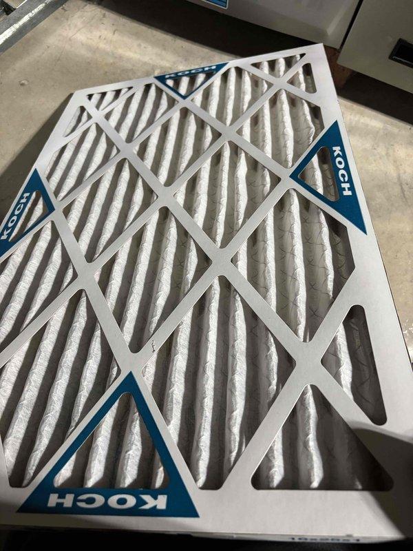 Completed annual Platinum Level maintenance on a 2-year-old residential HVAC system. Replaced heavily soiled 20x26x5 pleated air filter that showed significant dust and debris accumulation, which was restricting airflow to the outdoor unit. Performed comprehensive system inspection and standard maintenance procedures per manufacturer specifications to ensure optimal performance and efficiency.