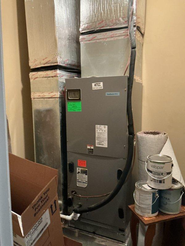 Completed comprehensive estimate for full HVAC system replacement including outdoor condensing unit and indoor air handler. Assessed existing equipment configuration with heat pump system rated over 10 SEER, documented current installation with refrigerant line routing and ductwork connections, and provided replacement recommendations for complete system upgrade to higher efficiency equipment.