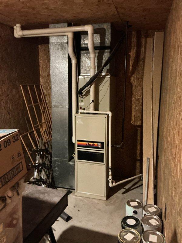 Completed planned maintenance inspection on residential HVAC system including indoor furnace unit located in basement and outdoor condensing unit model 3BTZ4036. Performed comprehensive system evaluation, verified operational parameters, inspected ductwork and refrigerant lines, documented equipment serial number 0903E25067, and captured photographic documentation of both units for service records.