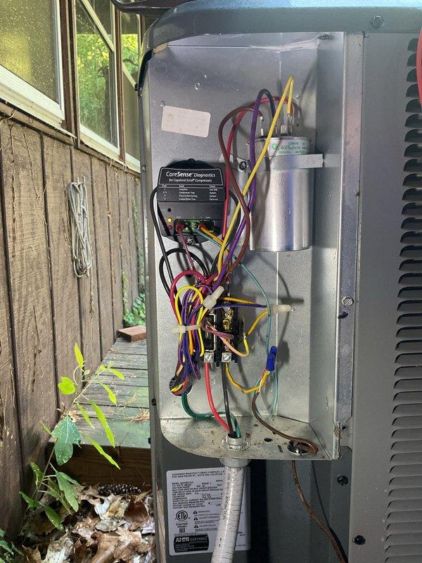 Completed annual planned maintenance visit on residential HVAC system with 16x25x5 filter media approximately 4 years old. Performed comprehensive inspection of indoor furnace unit, accessing internal components including combustion assembly, draft inducer blower, gas valve, control board, and electrical connections. Verified proper operation of all safety controls and electrical systems. Inspected outdoor condensing unit, including electrical panel components, CoreSense diagnostic device, capacitor, contactors, and associated wiring. All equipment found operating within normal parameters with no immediate service concerns identified.