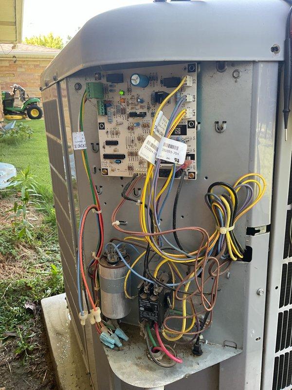 Completed comprehensive planned maintenance service on 12-year-old residential HVAC system as part of Gold Level maintenance agreement. Performed thorough inspection of both outdoor condensing unit and indoor air handler, documenting system condition with detailed photography. Inspected all electrical connections, capacitor, contactor, and control board in outdoor unit; verified proper operation of blower motor assembly, belt drive system, and circuit board in indoor unit. Replaced 16x25x5 air filter and confirmed all mechanical and electrical components operating within normal parameters for second scheduled maintenance visit.