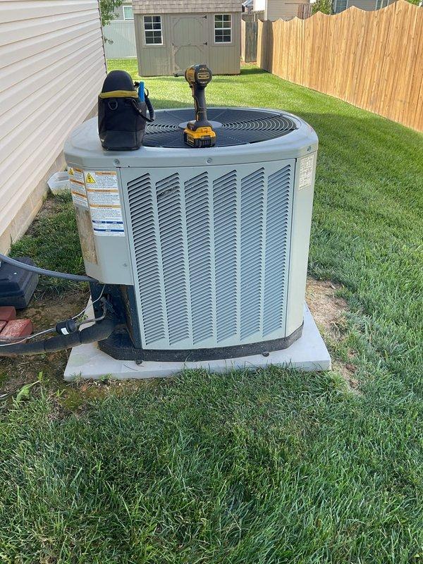 Responded to warranty service call for water leak issue on residential HVAC system. Diagnosed failed evaporator coil and thermal expansion valve (TXV) as source of refrigerant leak causing water accumulation. Documented unit model and serial number, photographed failed components and system configuration including outdoor condensing unit and indoor air handler wiring. Parts ordered under warranty for follow-up repair appointment estimated at half-day duration, system currently non-operational pending component replacement.