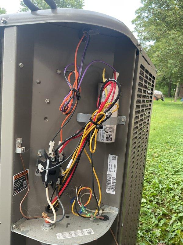 Completed Platinum Level maintenance on 1-year-old residential HVAC system including outdoor condensing unit and indoor air handler. Performed comprehensive inspection of electrical connections, contactors, and terminal blocks on outdoor unit, verifying proper wire terminations and secure mounting of all components. Inspected blower motor assembly, circuit board, and refrigerant lines in indoor unit. Replaced 16x25x5 air filter. All electrical connections tested and found secure, refrigerant lines inspected with no leaks detected, and system operating within normal parameters. This represents the first annual maintenance visit for this system.