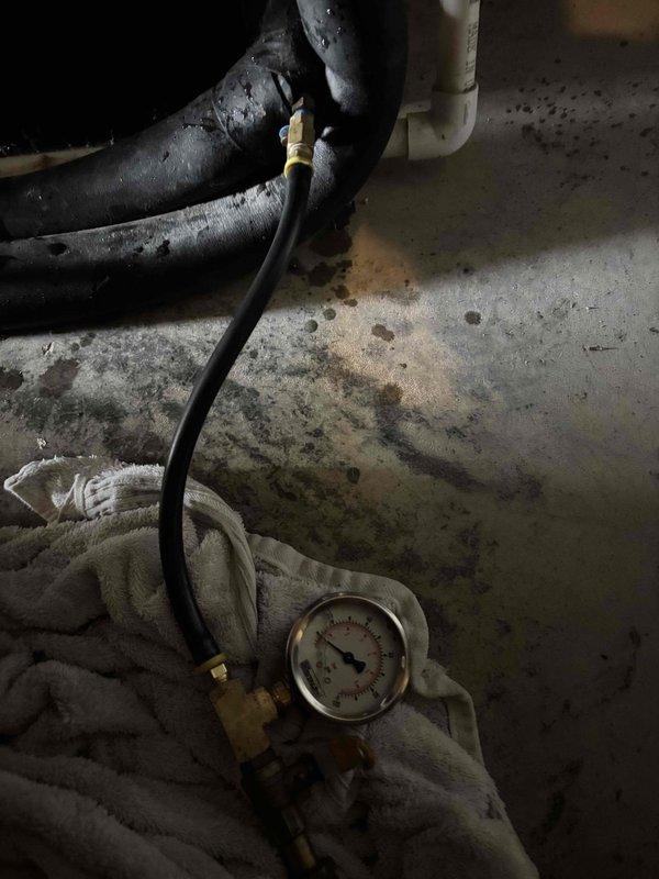 Returned to complete geothermal system repair following previous diagnosis of failed flow center pump causing intermittent system shutdown and no cooling condition. Replaced defective pump on flow center and performed pressure testing to verify proper operation and system integrity. System tested successfully with all zones operating normally and proper pressures maintained throughout.