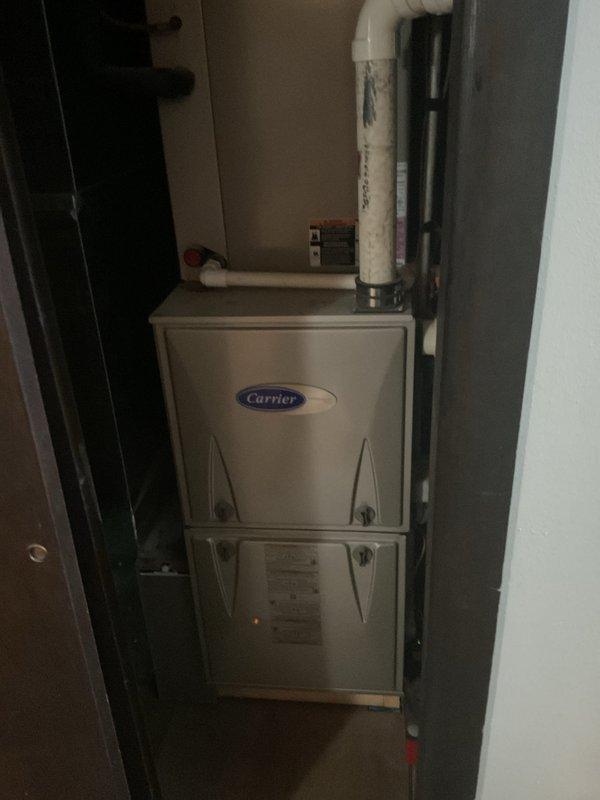 Completed first annual Gold Level maintenance visit on 12-year-old single HVAC system consisting of Carrier furnace and outdoor condensing unit. Performed comprehensive inspection of both indoor and outdoor components, checked all electrical connections and controls, verified proper airflow and refrigerant levels, cleaned condenser coils, and replaced 16x25x5 air filter. All equipment operating within normal parameters with no deficiencies noted at time of service.