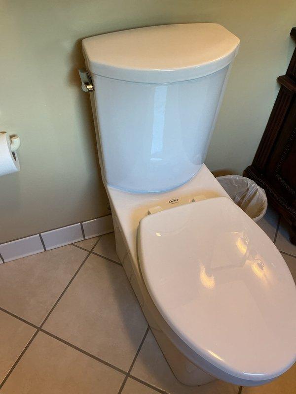 Responded to master bathroom for clogged toilet complaint. Inspected two-piece elongated bowl toilet with standard flush mechanism. Removed obstruction from drain line using appropriate clearing tools, restoring proper drainage and flush function. Tested flush valve, fill valve, and flapper assembly for proper operation. Verified complete water flow and drainage cycle upon completion.