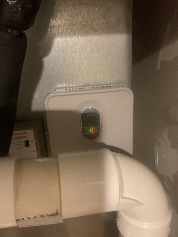 Responded to service call for 10-year-old HVAC system continuously running with thermostat set to 75°F while indoor temperature had dropped to 68°F. Upon inspection, diagnosed faulty thermostat failing to signal compressor to cycle off when setpoint was reached. Removed malfunctioning thermostat from wall, verified wiring connections at terminal block, and installed replacement thermostat. Tested system operation through multiple cooling cycles to confirm proper communication between thermostat and HVAC unit, verifying unit now cycles on and off correctly at desired temperature setpoint.