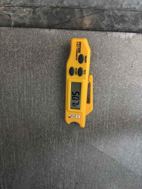 Responded to no cooling complaint on 15-year-old residential HVAC system with thermostat set to 72°F but indoor temperature reaching 75°F. Upon arrival, confirmed system was off and not maintaining setpoint temperature. Performed comprehensive diagnostic evaluation of outdoor condensing unit and refrigeration circuit using digital manifold gauges and temperature measurement equipment. Measured system pressures revealing suction pressure of 118.0 psig and discharge pressure of 316.4 psig, with suction line temperature reading 57.7°F at outdoor unit. Pressure and temperature readings indicated potential refrigerant charge issues or system inefficiency typical of aging equipment. Inspected electrical control components housed in outdoor disconnect box and verified power supply integrity with no tripped breakers reported. Evaluated overall system performance and provided assessment of 15-year-old unit's operational status and cooling capacity limitations.