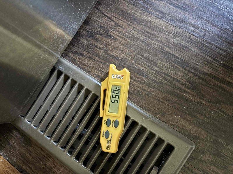 Completed second annual Gold Level planned maintenance visit on dual 12-year-old HVAC systems. Performed comprehensive system diagnostics including temperature differential measurements at supply registers (55.3°F recorded) and electrical testing showing 3532 RPM blower motor operation within normal parameters. Replaced both 16x25x5 filters, inspected all mechanical and electrical components, verified proper system operation on both units. All systems operating efficiently with no deficiencies noted. Membership due for renewal.