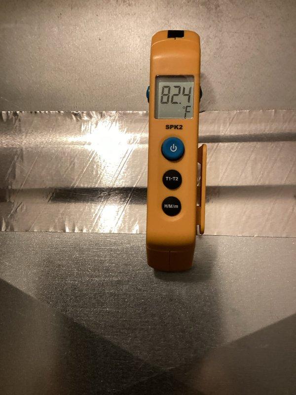 Responded to callback for non-responsive thermostat on recent HVAC installation. Upon arrival, diagnosed and resolved thermostat communication issue with system. Verified proper system operation with supply air temperature reading of 82.4°F at ductwork and return air temperature of 69°F at register, confirming adequate heating performance and proper temperature differential. System now functioning correctly with thermostat responding as designed.