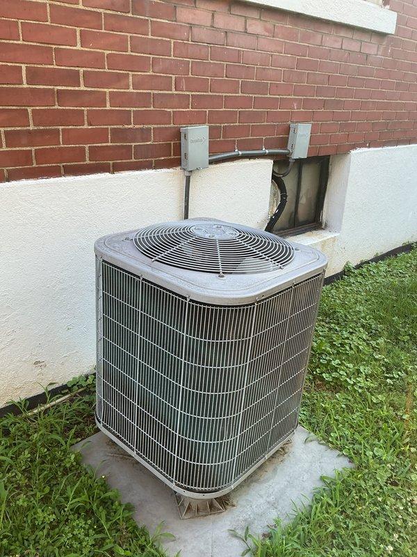 Responded to no cooling complaint on 8-9 year old central air conditioning system where blower was operating but air was not cold throughout the residence. Performed diagnostic evaluation of outdoor condensing unit and indoor air handler. Inspected refrigerant lines, electrical connections, and both indoor and outdoor components. System evaluated and necessary repairs identified to restore proper cooling operation.