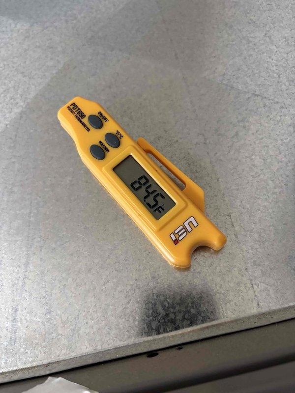 Completed second annual Platinum Level maintenance on 3-year-old HVAC system. Performed comprehensive system inspection, installed new 20x25x2 polarized filter, and measured operating temperatures with digital instrumentation, recording supply air temperature of 35.0°F and return air temperature of 84.5°F, confirming proper system performance and cooling capacity within manufacturer specifications.