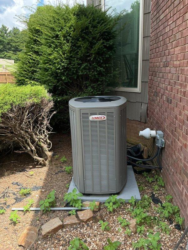 Completed routine preventative maintenance on residential Lennox air conditioning system and furnace installation. Performed comprehensive tune-up including inspection of outdoor condenser unit, indoor air handler, furnace components, refrigerant lines, electrical connections, and ductwork system. All equipment found operating within normal parameters; system tested and confirmed ready for continued service.