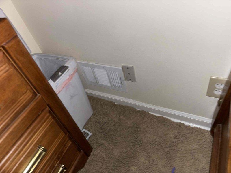 Responded to service call for cooling system freezing up. Upon arrival, performed diagnostic evaluation of the air conditioning system. Inspected supply registers and airflow throughout the residence to assess system performance. Documented current conditions of the HVAC system with photographic evidence showing interior vent locations and airflow points. System evaluated for proper operation and potential causes of freeze-up condition addressed.
