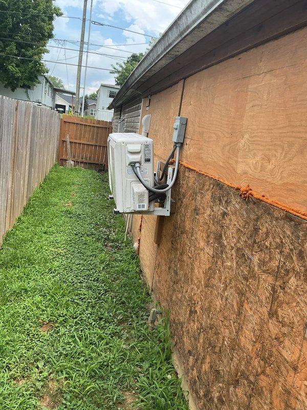 Conducted comprehensive estimate for mini-split system replacement at residential property. Evaluated existing interior wall-mounted evaporator unit in basement area and exterior condenser unit with associated refrigerant lines and electrical disconnect. Provided homeowner with replacement options and recommendations for new ductless mini-split system installation to improve heating and cooling efficiency.