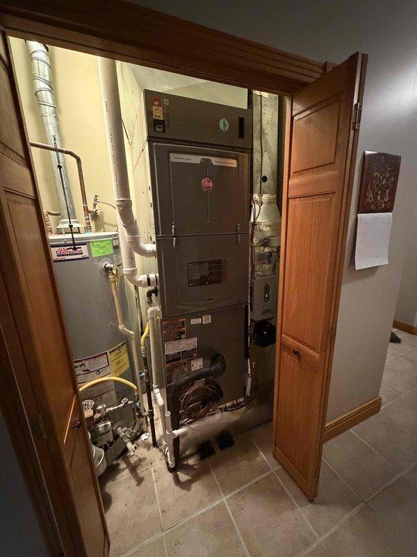 Completed installation of 4-ton, 17 SEER air conditioning system with matching evaporator coil and zoning capabilities. Installed new outdoor condensing unit, indoor evaporator coil mounted above existing furnace, and zone control system with dampers for multi-zone temperature management. Ran refrigerant lineset, established proper refrigerant charge, verified electrical connections to both indoor and outdoor units, and tested system operation across all zones. All equipment installed per manufacturer specifications with proper clearances, drainage provisions established for condensate removal, and system commissioned successfully with balanced airflow to each zone.