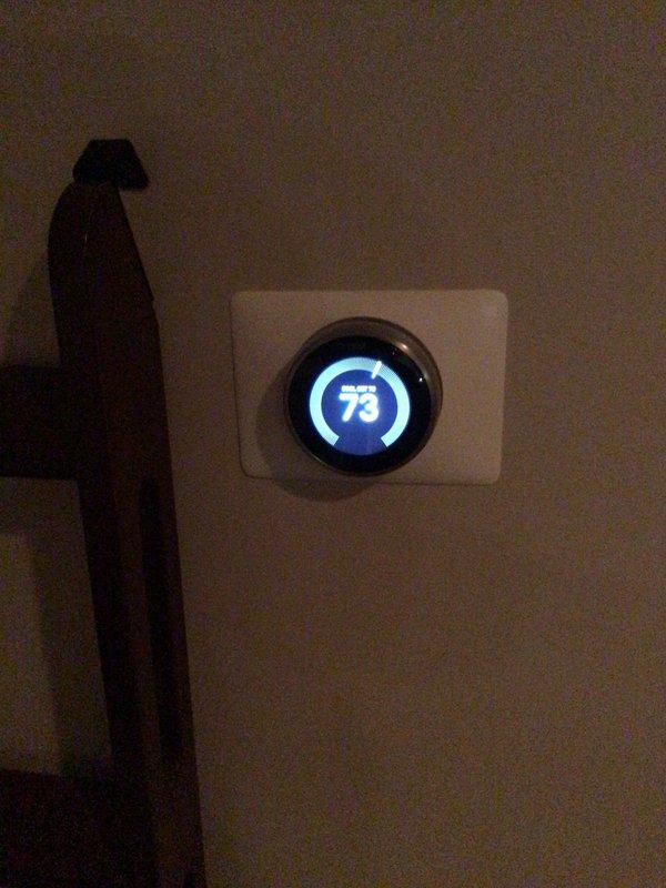 Completed first annual Platinum Level maintenance on a 2-year-old HVAC system. Inspected outdoor condenser unit and verified proper operation, replaced 20x25x5 air filter, and confirmed thermostat functionality with system heating to 73°F setpoint.