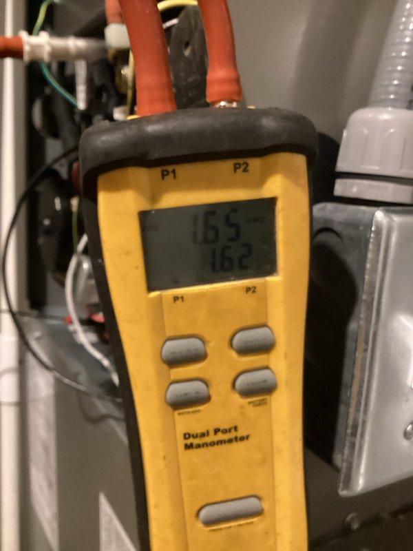 Completed first scheduled maintenance visit on HVAC system, replacing 16x25x5 filter as part of three-month service interval. Verified system static pressures using dual-port manometer, recording supply and return readings of 165 and 162 respectively, confirming proper airflow and system balance. Inspected installation levelness and mechanical components, ensuring all equipment operates within manufacturer specifications.