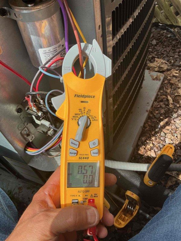 Completed first annual planned maintenance on 4-year-old HVAC system. Performed comprehensive system inspection including electrical diagnostics using clamp meter to verify amperage draw and system performance. Changed 16x25x1 air filter, inspected condenser coil and heat exchanger components, and verified all electrical connections were secure. All measurements fell within normal operating parameters. System operating efficiently with no issues identified. Customer due for annual maintenance renewal.