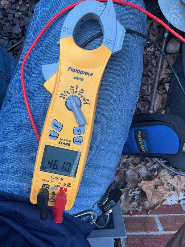 Completed first annual planned maintenance on 4-year-old HVAC system. Performed comprehensive system inspection including electrical diagnostics using clamp meter to verify amperage draw and system performance. Changed 16x25x1 air filter, inspected condenser coil and heat exchanger components, and verified all electrical connections were secure. All measurements fell within normal operating parameters. System operating efficiently with no issues identified. Customer due for annual maintenance renewal.