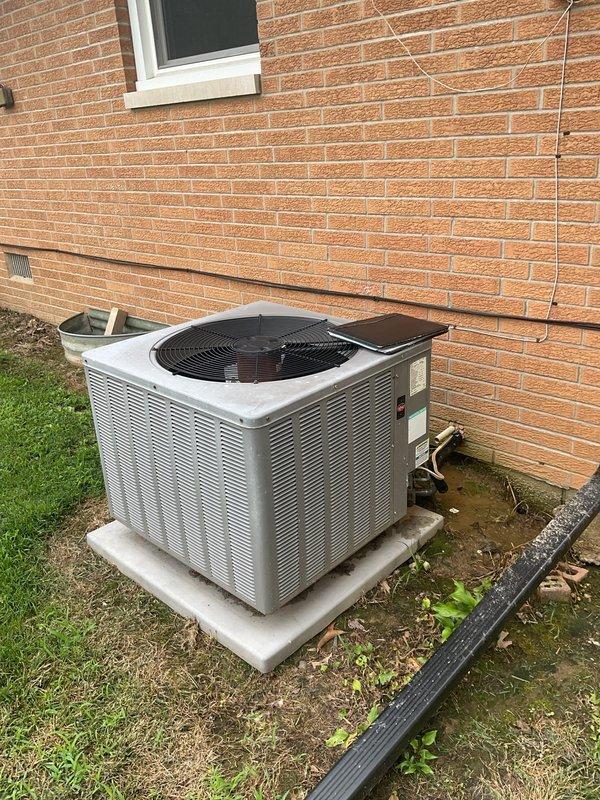 Conducted comprehensive assessment of existing HVAC system for medium-sized residential property (1600-2200 sq ft) requiring complete heating and cooling replacement. Evaluated current natural gas furnace located in interior utility room and outdoor air conditioning condensing unit positioned on concrete pad against brick exterior. Documented existing equipment specifications, ductwork configuration, electrical connections, and refrigerant line routing. Prepared detailed replacement estimate for new traditional gas furnace and air conditioning system sized appropriately for property square footage and existing infrastructure. Assessed installation requirements including utility room clearances, outdoor unit placement, and compatibility with current duct system.