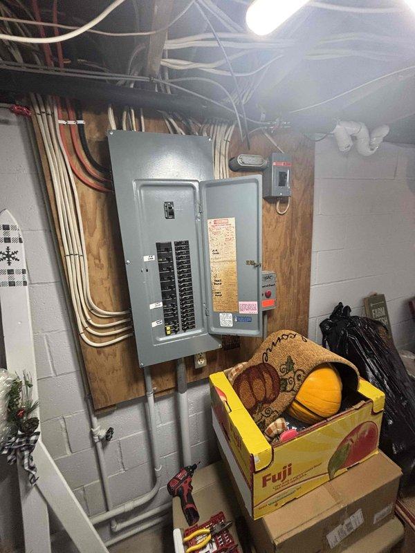 Conducted comprehensive electrical assessment for standby generator installation at recently purchased residential property. Evaluated existing all-electric service with dual electrical panels in basement utility area, documenting current breaker configuration, available capacity, and conduit routing for future generator integration. Provided detailed estimate for generator system installation including transfer switch placement, load calculation for essential circuits, and electrical service modifications required to accommodate propane-fueled backup power system once fuel source is established on property.