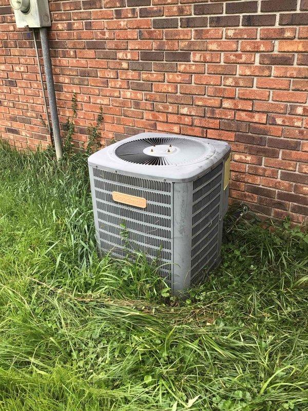 Conducted comprehensive site assessment for complete HVAC system replacement. Documented existing outdoor condenser unit showing significant age and weathering, and created detailed technical schematic of current ductwork configuration including furnace dimensions, return air measurements, and airflow pathways to provide accurate equipment sizing and installation specifications for Green A+ tier replacement proposal.