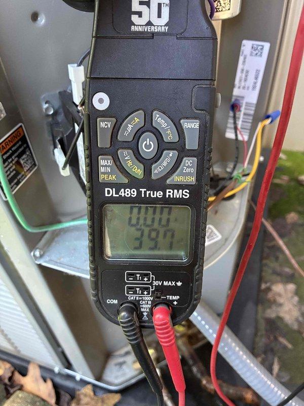 Completed annual preventive maintenance on one-year-old residential air conditioning system. Performed comprehensive AC tune-up including electrical diagnostics with multimeter, verified system operating parameters, and measured temperature readings to confirm proper cooling performance. Delivered requested furnace filters to customer and confirmed all components functioning within normal specifications with no issues identified during routine inspection.