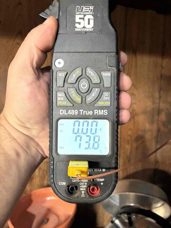 Completed annual preventive maintenance on one-year-old residential air conditioning system. Performed comprehensive AC tune-up including electrical diagnostics with multimeter, verified system operating parameters, and measured temperature readings to confirm proper cooling performance. Delivered requested furnace filters to customer and confirmed all components functioning within normal specifications with no issues identified during routine inspection.