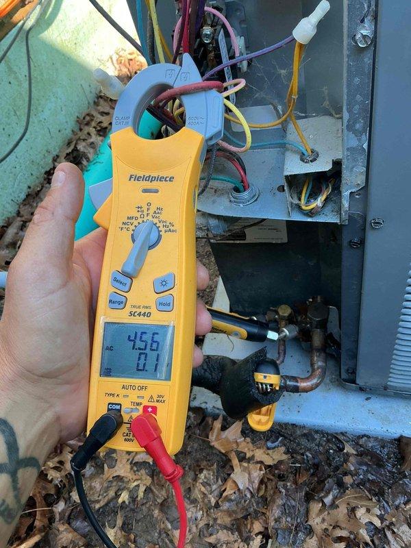 Completed Platinum Level monthly maintenance on single HVAC system. Performed comprehensive system diagnostics using clamp meter to verify electrical performance, recording amperage and voltage readings at the outdoor unit. Inspected and documented electrical connections, refrigerant line conditions, and all wiring terminations within the service panel. Verified proper operation of all system components. Checked and documented the 16x20x4 air filter installation in the attic filter housing, confirming proper airflow direction and filter fit. All system parameters found within normal operating specifications, and unit is functioning as designed.