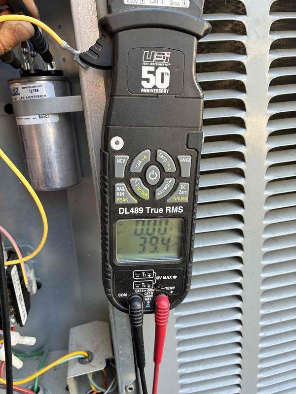 Completed second annual Platinum Level maintenance visit on a 4-year-old HVAC system. Performed comprehensive system diagnostics including electrical testing with digital multimeter, verifying voltage readings at capacitor and electrical connections. All measurements within normal operating parameters. Inspected and tested all major components, replaced 20x25x5 filter, and confirmed system operating efficiently.