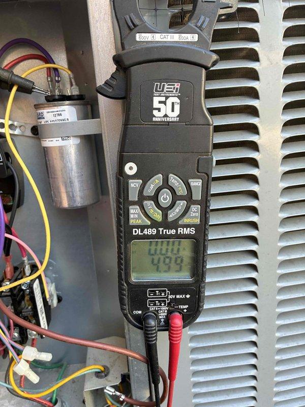 Completed second annual Platinum Level maintenance visit on a 4-year-old HVAC system. Performed comprehensive system diagnostics including electrical testing with digital multimeter, verifying voltage readings at capacitor and electrical connections. All measurements within normal operating parameters. Inspected and tested all major components, replaced 20x25x5 filter, and confirmed system operating efficiently.