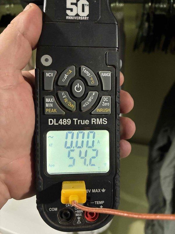 Completed Platinum Level preventive maintenance on single-system HVAC unit as part of 3-month maintenance program first visit. Performed comprehensive system diagnostics and measurements using digital multimeter, recording electrical readings and temperature differentials to verify proper system operation and performance within manufacturer specifications.