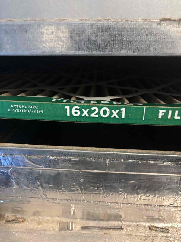 Conducted on-site evaluation for replacement of 10-year-old electric heat pump and electric furnace system. Documented existing electrical panel configuration and circuit breaker layout, photographed current 16x20x1 air filter installation in return air duct, and assessed overall HVAC system condition to provide comprehensive replacement estimate.