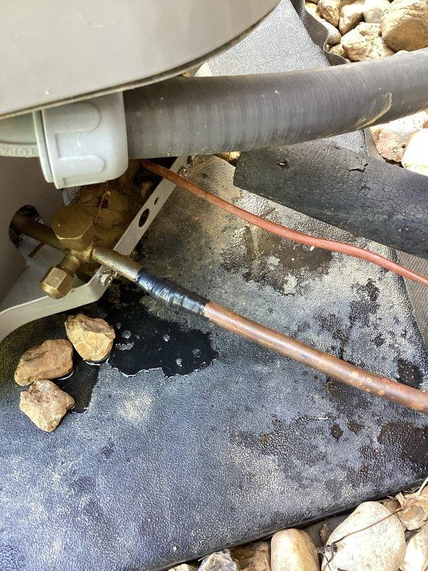 Responded to no cooling complaint on 2-year-old residential HVAC system with indoor temperatures in upper 80s. Performed diagnostic inspection of outdoor condensing unit and refrigerant line connections. Identified issue with liquid line requiring repair at connection point near outdoor unit. Follow-up service scheduled to complete liquid line repair with advance notice to customer.