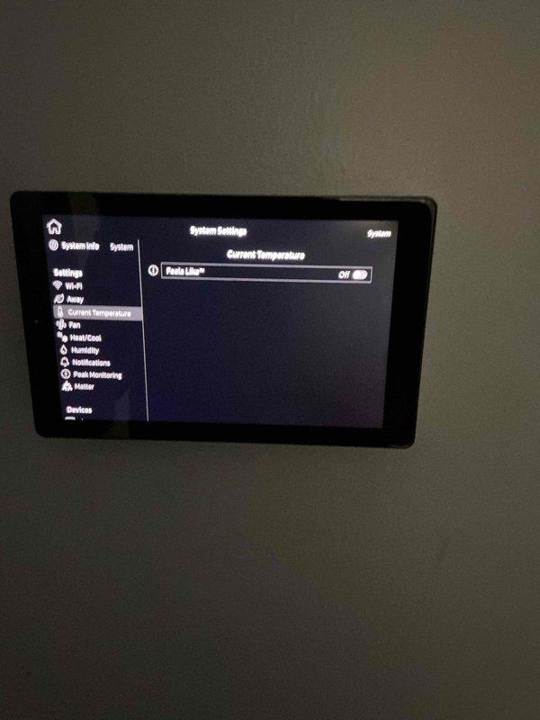 Completed first scheduled maintenance visit on Lennox HVAC system. Performed routine inspection and verified proper operation of advanced thermostat controls, including dealer support access features, remote diagnostics capabilities, and system monitoring functions. Documented system settings and confirmed all parameters within normal operating range, with current temperature control set at 69°F.