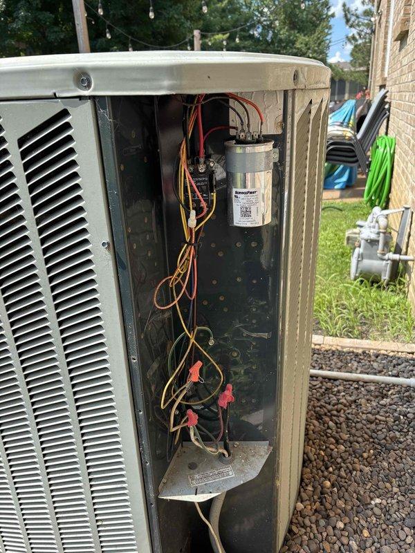 Completed platinum level monthly maintenance on 8-year-old system with 20x25x5 filter replacement. Inspected ductwork in attic space and verified all connections, seams, and joints for proper airflow distribution. Addressed customer concern regarding reduced airflow to office area by examining supply duct runs and register connections. Performed comprehensive outdoor unit inspection including electrical components, capacitor testing, and internal compartment evaluation. All system components operating within normal parameters following maintenance completion.